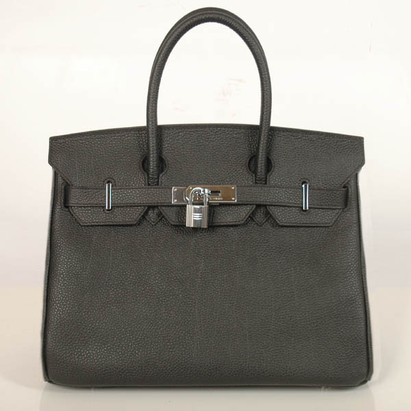 H30BJBS Hermes Birkin 30cm togo togo pelle in nero con Silve